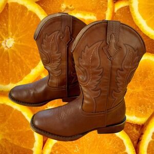 Roper Little Kids Brown Cowboy Western Boots Square Toe 09-018-1900-1701 Size 2